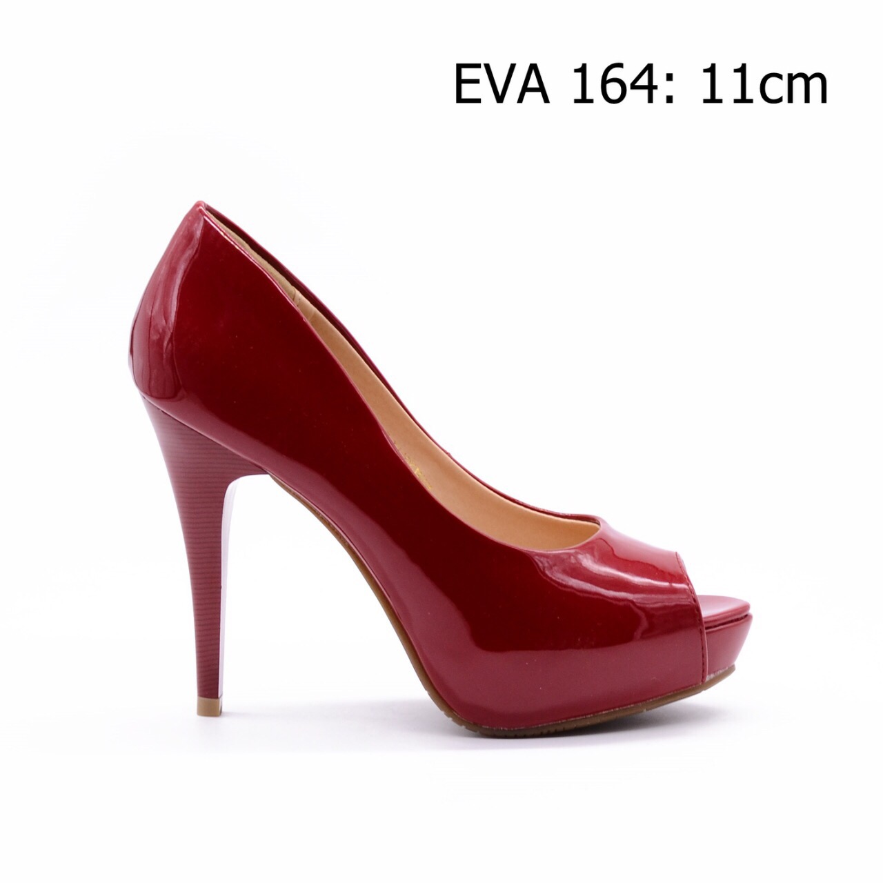 Giày hở mũi EVA164 cao 11cm chất liệu da bóng mềm mại, quý phái.